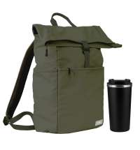 Подарочный набор Palermo, Boston, зеленый/черный (рюкзак, термокружка)