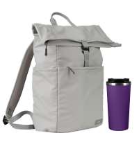 Подарочный набор Palermo, Boston, серый/фиолетовый (рюкзак, термокружка)