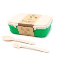 Ланчбокс (контейнер для еды) Ulf из пшеничного волокна, зелёный