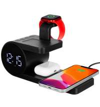 Станция беспроводной зарядки с часами fullStack, черная