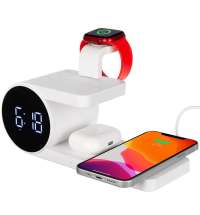 Станция беспроводной зарядки с часами fullStack, белая