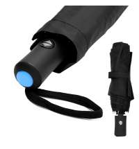 Автоматический противоштормовой зонт Vortex To Go, чёрный/голубой