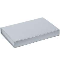 Коробка Silk с ложементом под ежедневник 13x21 см, флешку и ручку, ver. 2, серая