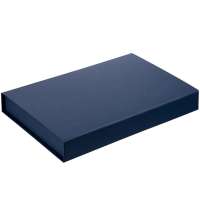 Коробка Silk с ложементом под ежедневник 13x21 см, флешку и ручку, ver. 2, синяя