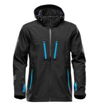 Куртка софтшелл мужская Patrol, черная с синим