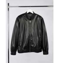 Бомбер из искусственной кожи Univer, черный