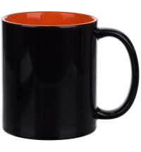 Кружка-хамелеон On Display, глянцевая, черная с оранжевым