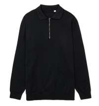 Рубашка поло мужская с длинным рукавом Terrazzo, черная