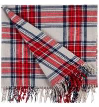 Плед «Валдай», бежевый с красным и синим