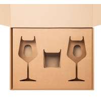 Доп. Ложемент под свечу + 2 бокала для вина в большую универсальную коробку, крафт (арт. 21005.020)