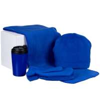 Набор Fleecy с термостаканом, синий