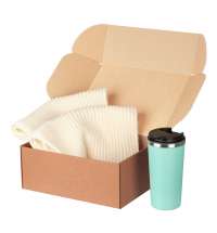 Подарочный набор Forges, бежевый/аква (шарф, термокружка)