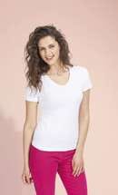 Футболка женская LADY 220 с V-обр. вырезом, белая