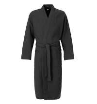 Халат вафельный Kimono, черный