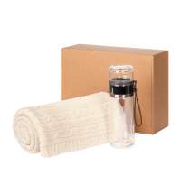 Подарочный набор Terso, Fado, бежевый (плед, термобутылка)