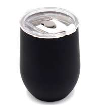 Термокружка с двойной стенкой SOFTO To Go софт-тач, черная/белая