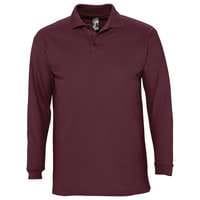 Рубашка поло мужская с длинным рукавом WINTER II 210 бордовая