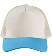 Бейсболка Blink, бежевая с бирюзовым