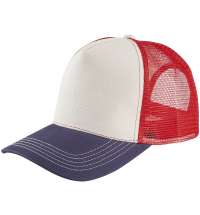 Бейсболка Blink, молочная с красным