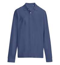 Рубашка поло унисекс с длинным рукавом Pacific LSL, синяя (джинс)