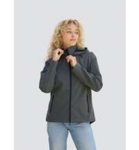 Куртка софтшелл с капюшоном женская Race Women, темно-серая