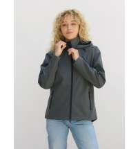 Куртка софтшелл с капюшоном женская Race Women, черная