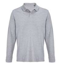 Рубашка поло унисекс с длинным рукавом Pacific LSL, серый меланж