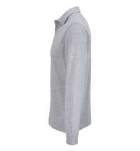 Рубашка поло унисекс с длинным рукавом Pacific LSL, серый меланж