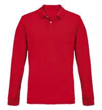 Рубашка поло унисекс с длинным рукавом Pacific LSL, красная