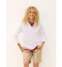 Рубашка поло унисекс с длинным рукавом Pacific LSL, белая