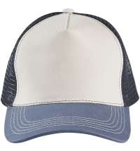 Бейсболка Blink, молочно-белая с синим (деним)