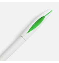 Ручка шариковая Nave, белая с зеленым