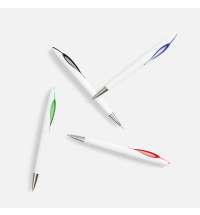 Ручка шариковая Nave, белая с зеленым