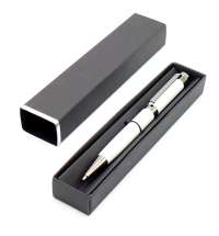 Ручка Senator в коробке Cradle чёрной с серебристым, белая