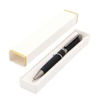 Ручка Senator в коробке Cradle белой с позолотой, чёрная