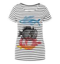 Футболка женская «Морские обитатели», белая с темно-синим