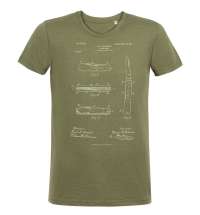 Футболка приталенная Old Patents. Knife, меланж хаки