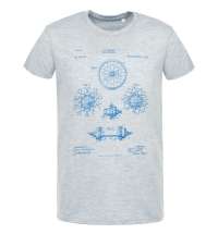 Футболка приталенная Old Patents. Wheel, голубой меланж