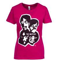 Футболка женская «Меламед. The Beatles», ярко-розовая (фуксия)