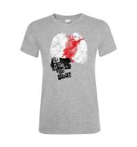 Футболка женская «Ты у меня вот здесь», серый меланж