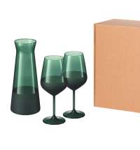 Подарочный набор декантер + 2 бокала для вина Emerald, зеленый