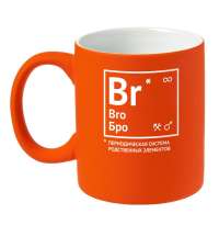 Кружка «Бро» с покрытием софт-тач, оранжевая