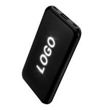 Внешний аккумулятор Kugo, 10000 mAh с подсветкой гравировки, черный