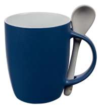 Кружка с ложкой Cheer Up ver.2, синяя