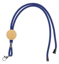 Шнурок для бейджа Tube Wood, синий