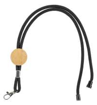 Шнурок для бейджа Tube Wood, черный