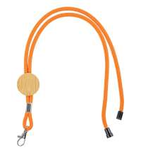 Шнурок для бейджа Tube Wood, оранжевый