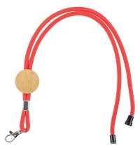Шнурок для бейджа Tube Wood, красный