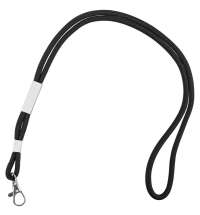 Шнурок для бейджа Tube Metal, черный