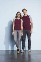 Футболка мужская двухцветная FUNKY 150, черная с красным